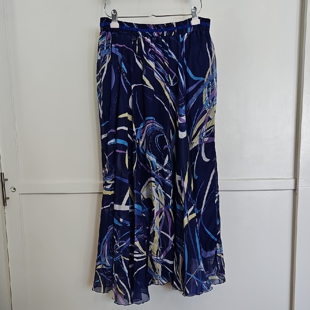 Multicolor Blue Maxi Skirt - Picture 5 of 13